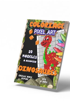 Livre pixel art modèles dinosaures