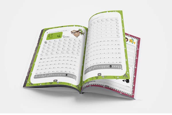 Cahier d'écriture cursive pour gaucher