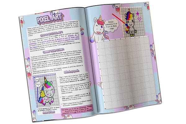 Livre de coloriage pixel art licorne