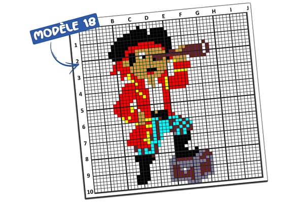 Cahier de coloriage Pirate en pixel