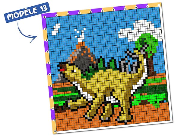 Dessin pixel à reproduire et à colorier