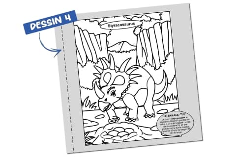 Dessin dinosaure facile à colorier