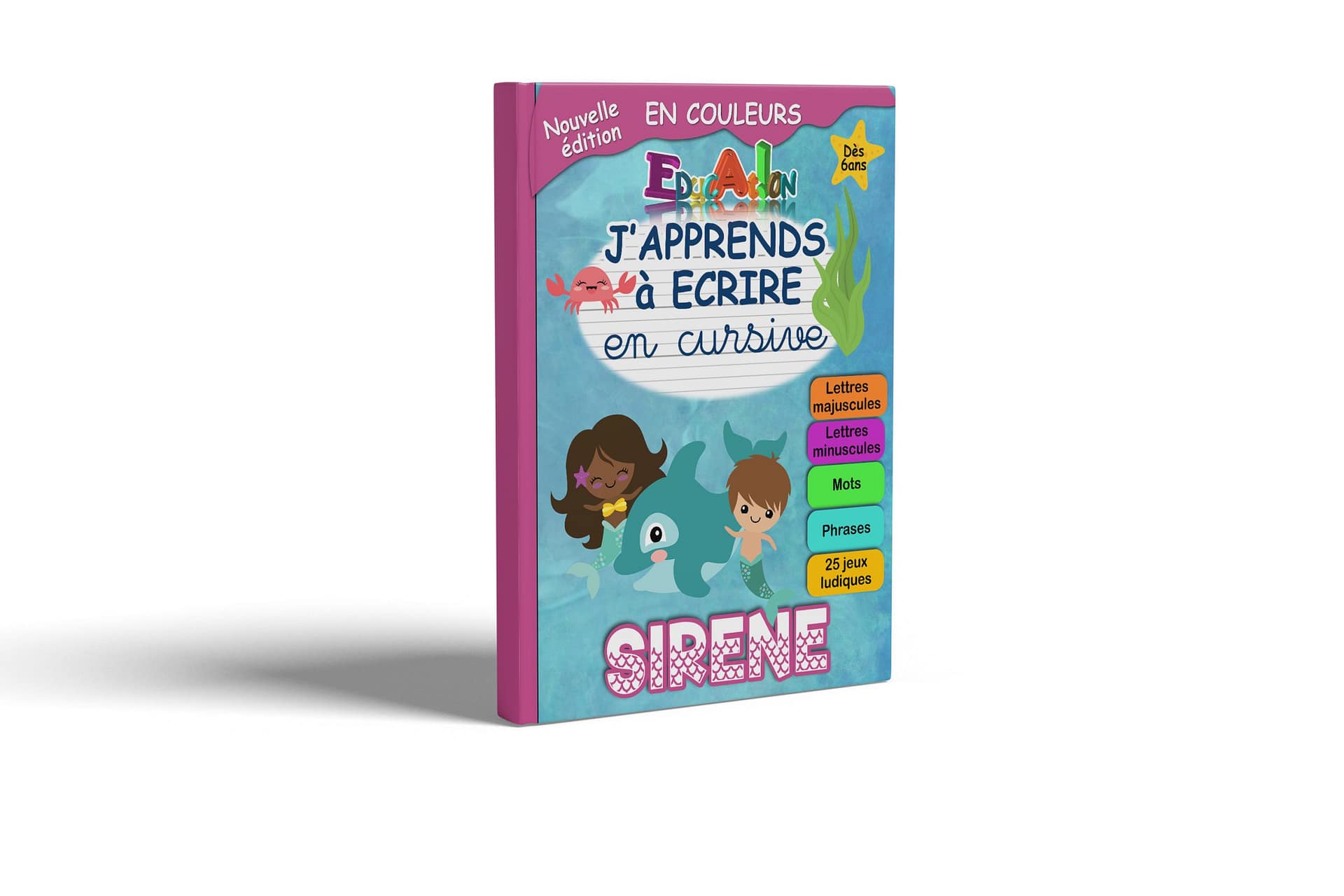 Cahier d'écriture cursive minuscule et majuscule Sirène cahier calligraphie cursive
