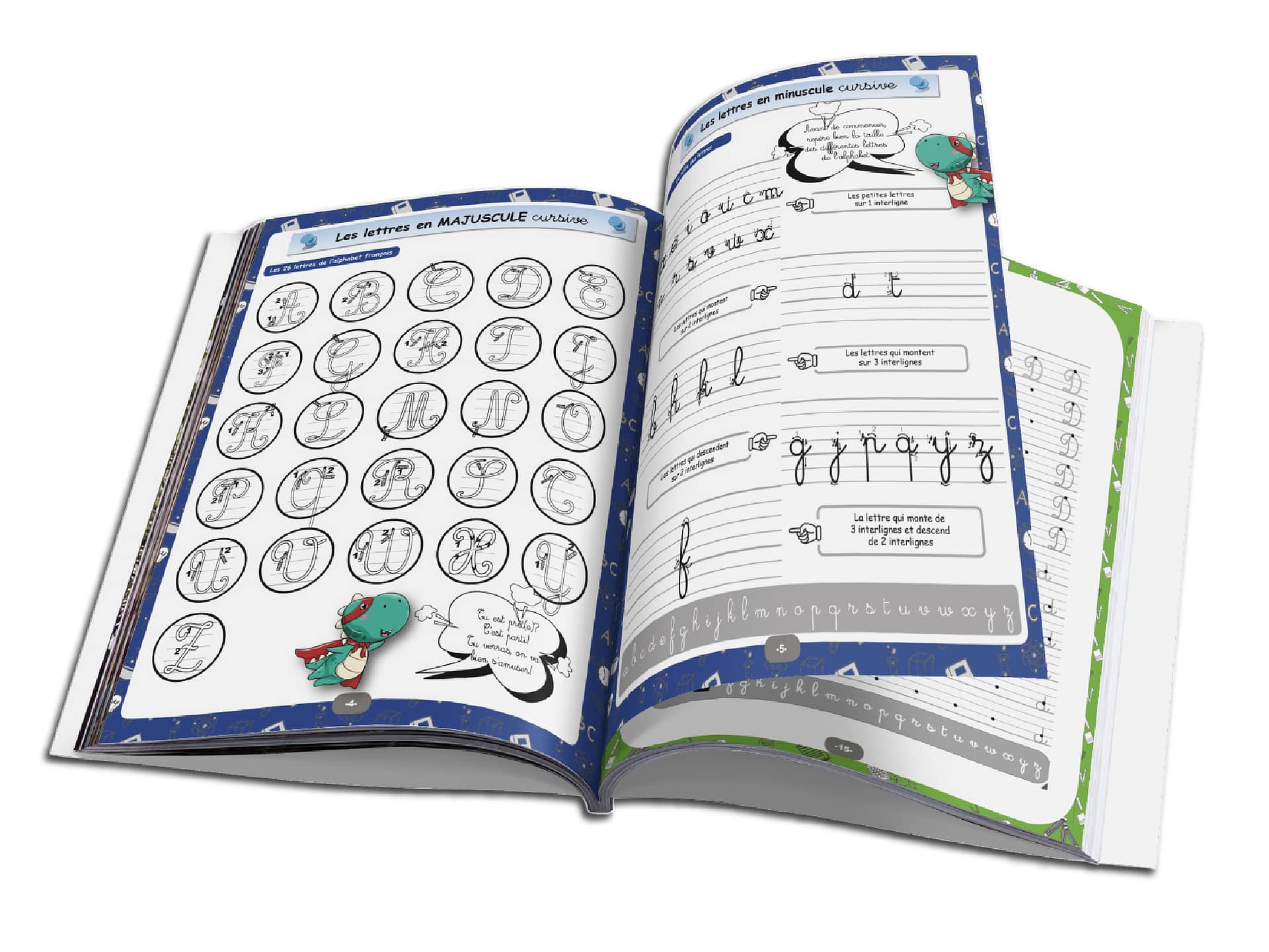 cahier_ecriture_cursive_dinosaure_fiche_alphabet Cahier d'écriture cursive