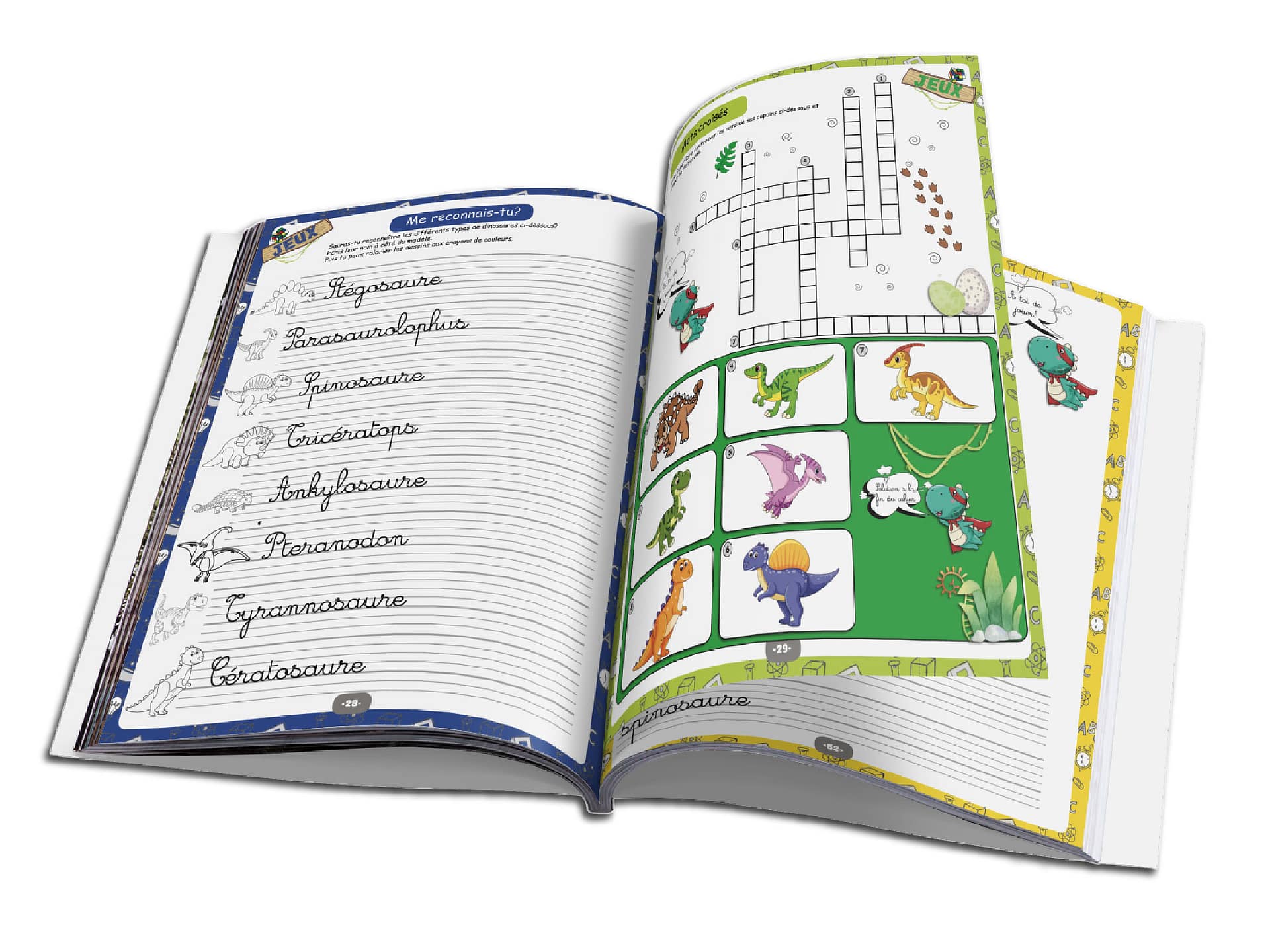 cahier_ecriture_cursive_dinosaure_jeux Cahier d'activité dinosaure