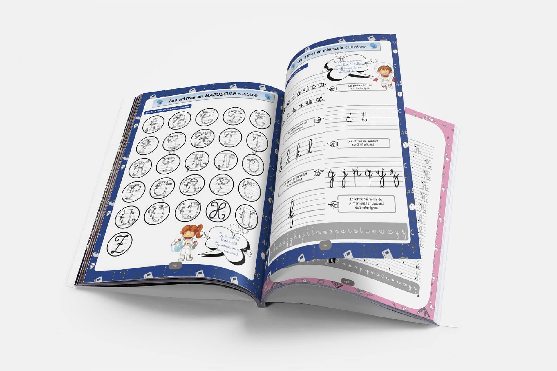 ecriture_cursive_espace_fiche_alphabet Livre pour apprendre à écrire l'alphabet