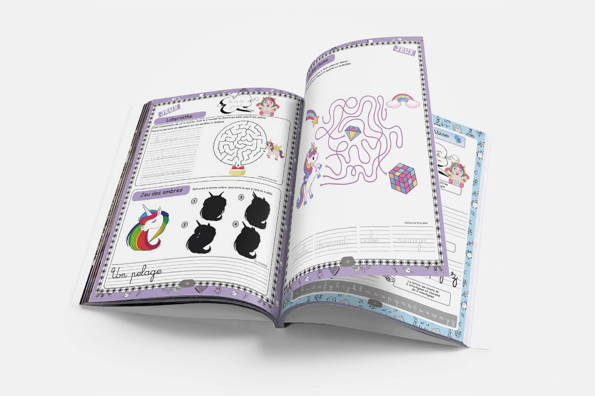 ecriture_cursive_licorne_jeux Jeux pour apprendre à ecrire licorne